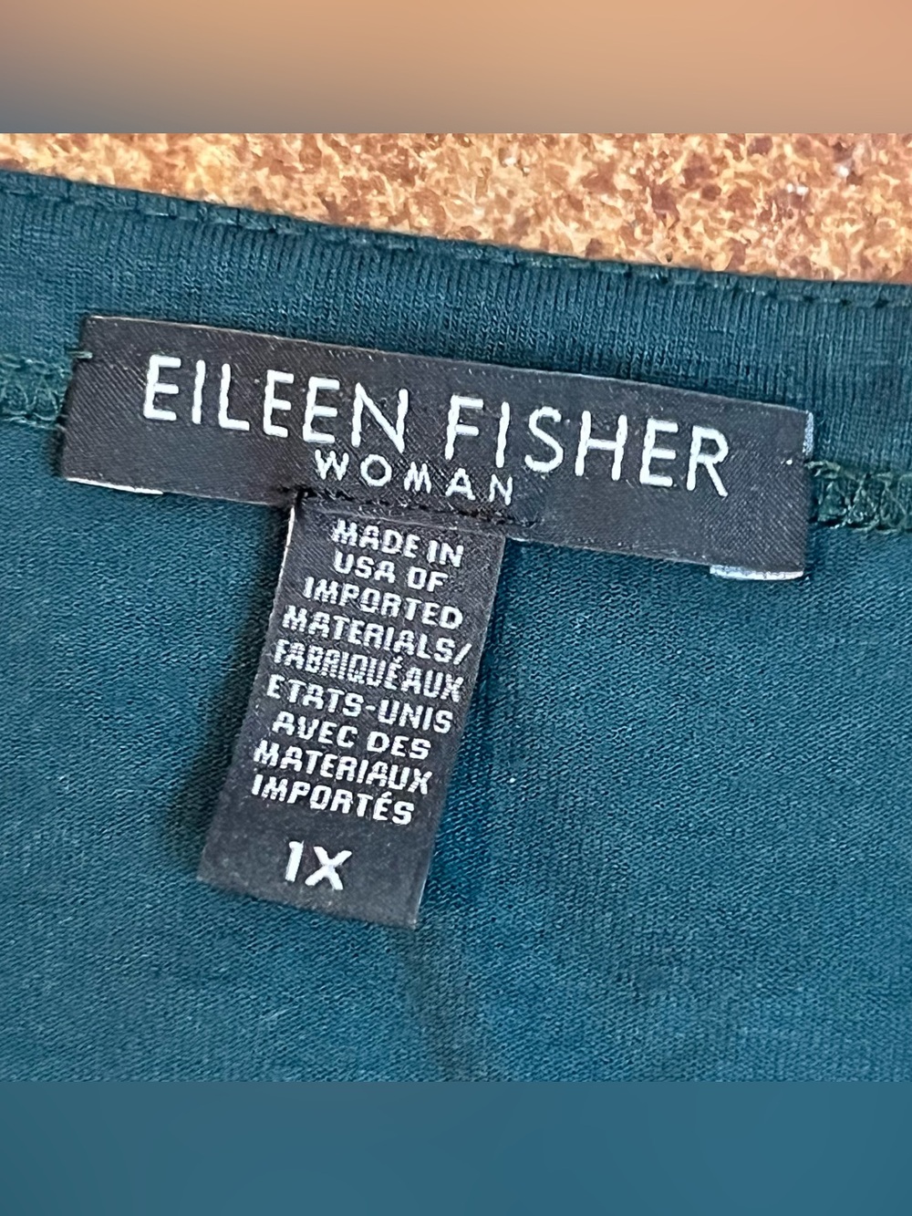 EILEEN FISHER Deep Green Layered Hem Tunic - Picture 3 of 5